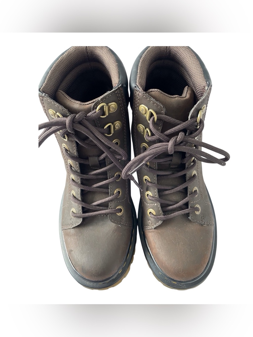 Dr.Martens FAORA Women's Brown Leather AirWait Combat Boots, 7 - Picture 4 of 11